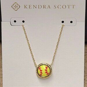 Kendra Scott Softball Gold Short Pendant Necklace